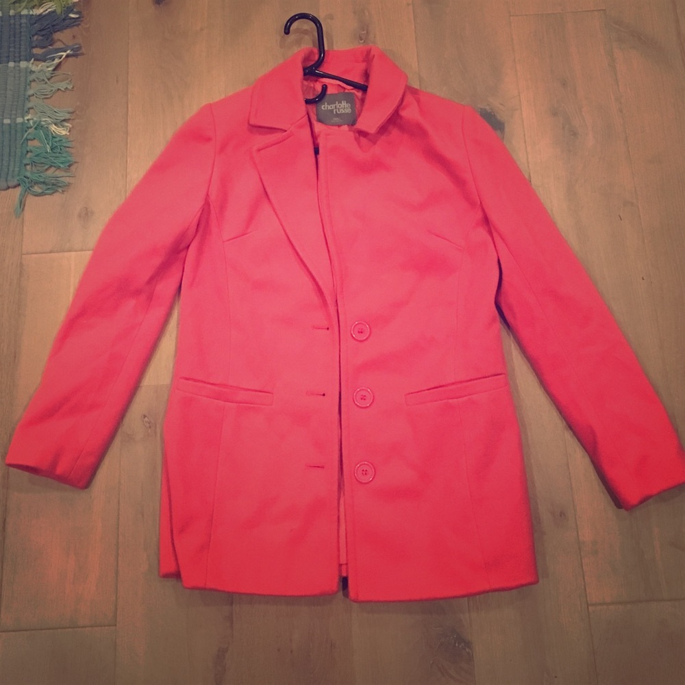 Pink Pea Coat from Charlotte Russe