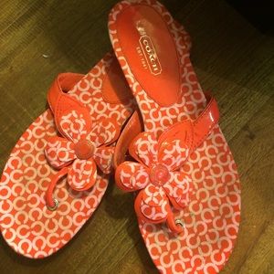 Coach pink and coral sandals