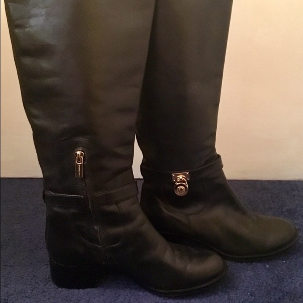 Michael Kors Black Leather Boots-EUC