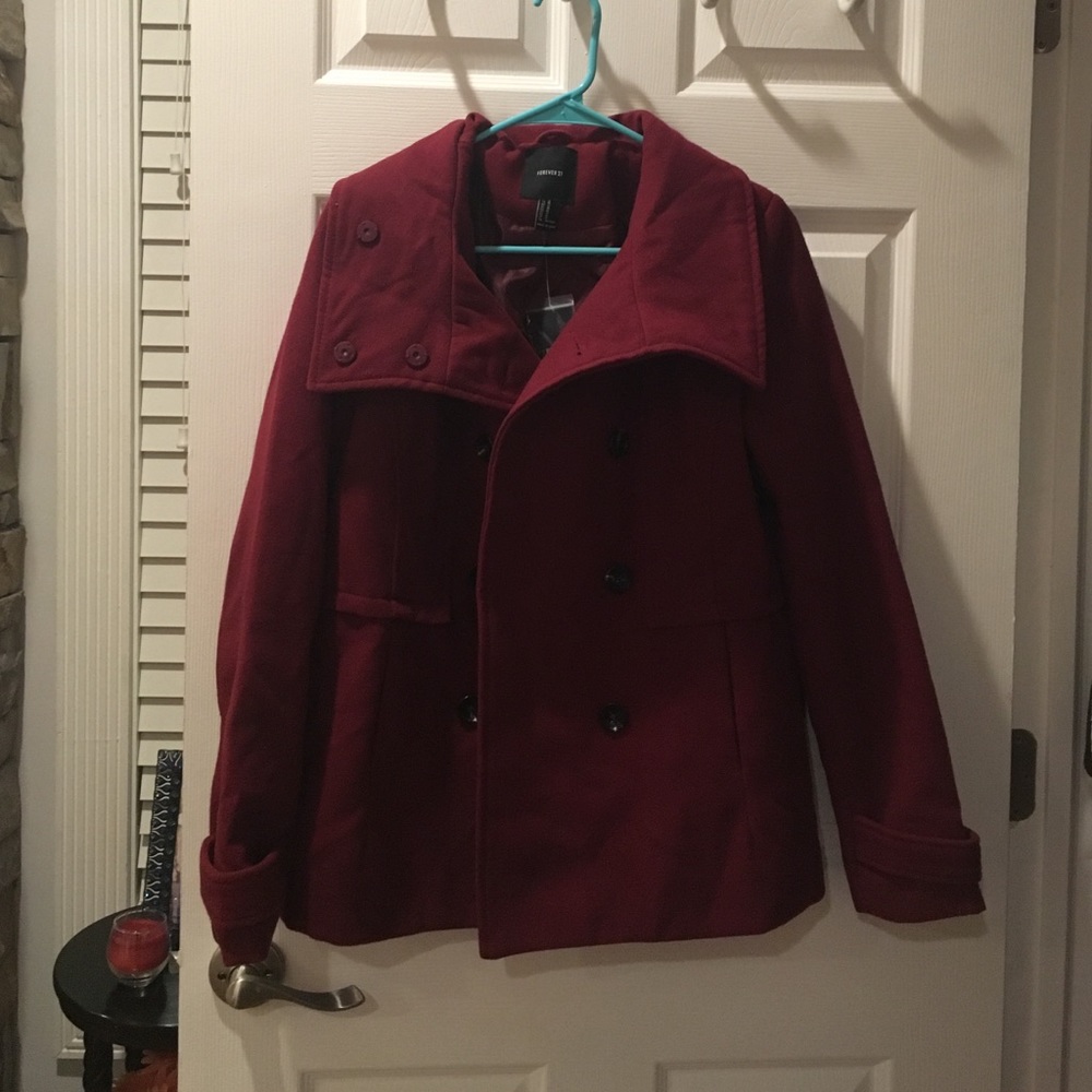 Burgundy Peacoat
