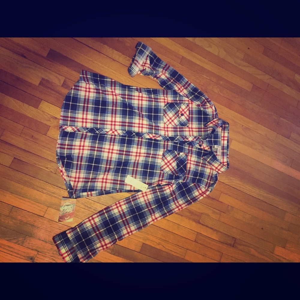 Red, white and blue Button up shirt