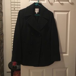 Grey/black peacoat
