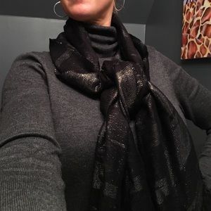 Black and silver metallic scarf