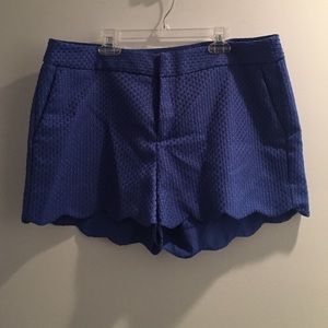 Blue scalloped shorts