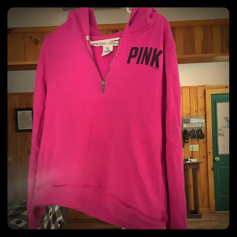 PINK 1/4 zip hoodie