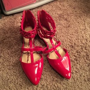 Jessica Simpson red studded flats