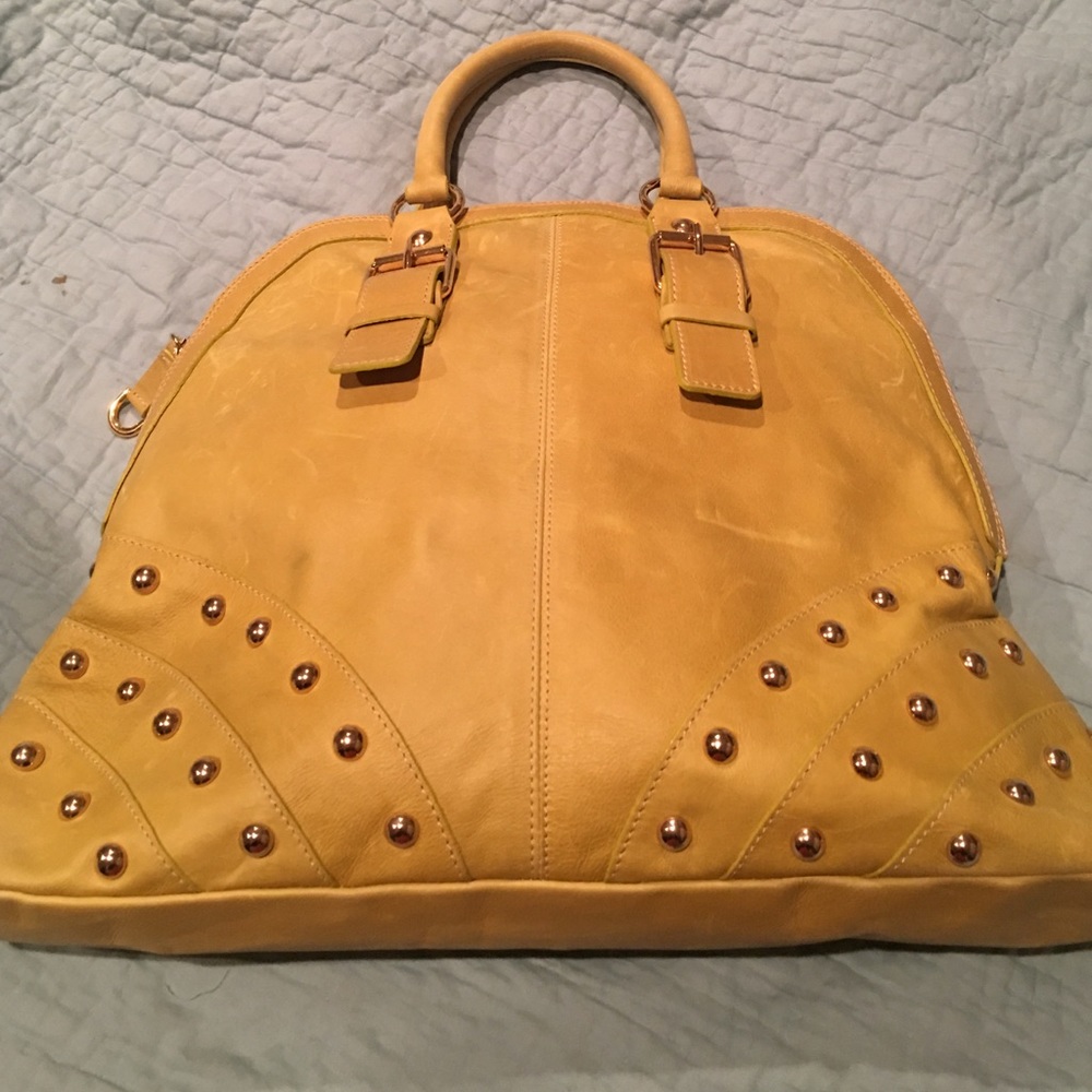Guia's green leather handbag tote