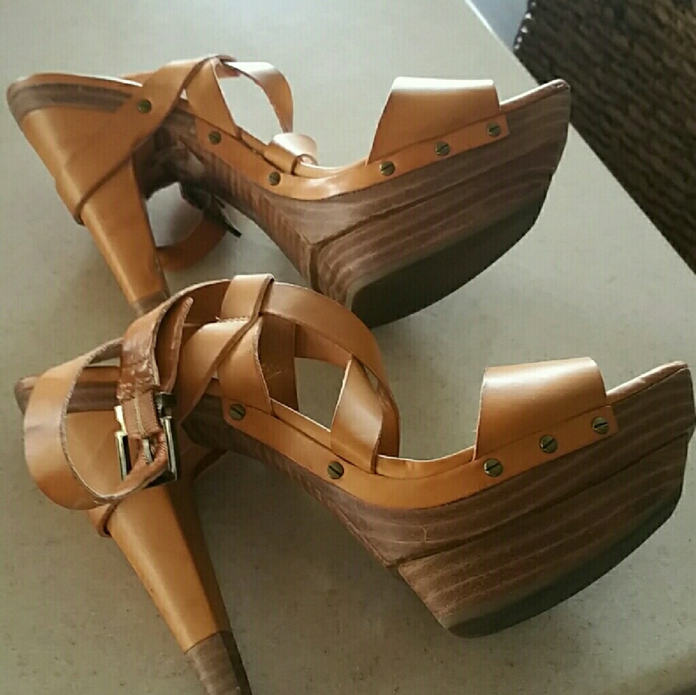 Adorable leather strappy platforms.  Rarely worn!