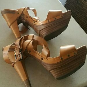 Adorable leather strappy platforms.  Rarely worn!