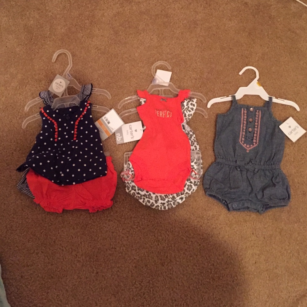 3 NWT Carters Newborn outfits