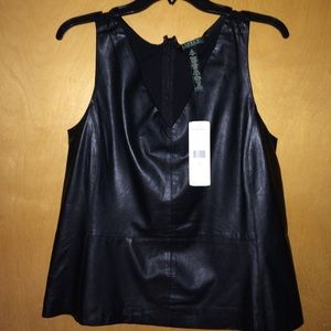 Ralph Lauren Lamb Leather Top