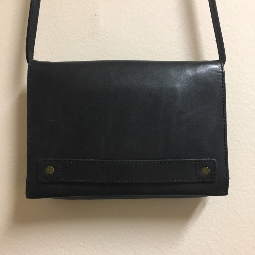 Black Leather Madewell Cross Body Purse
