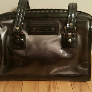 Tory burch black patent handbag