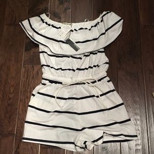 Navy and white romper