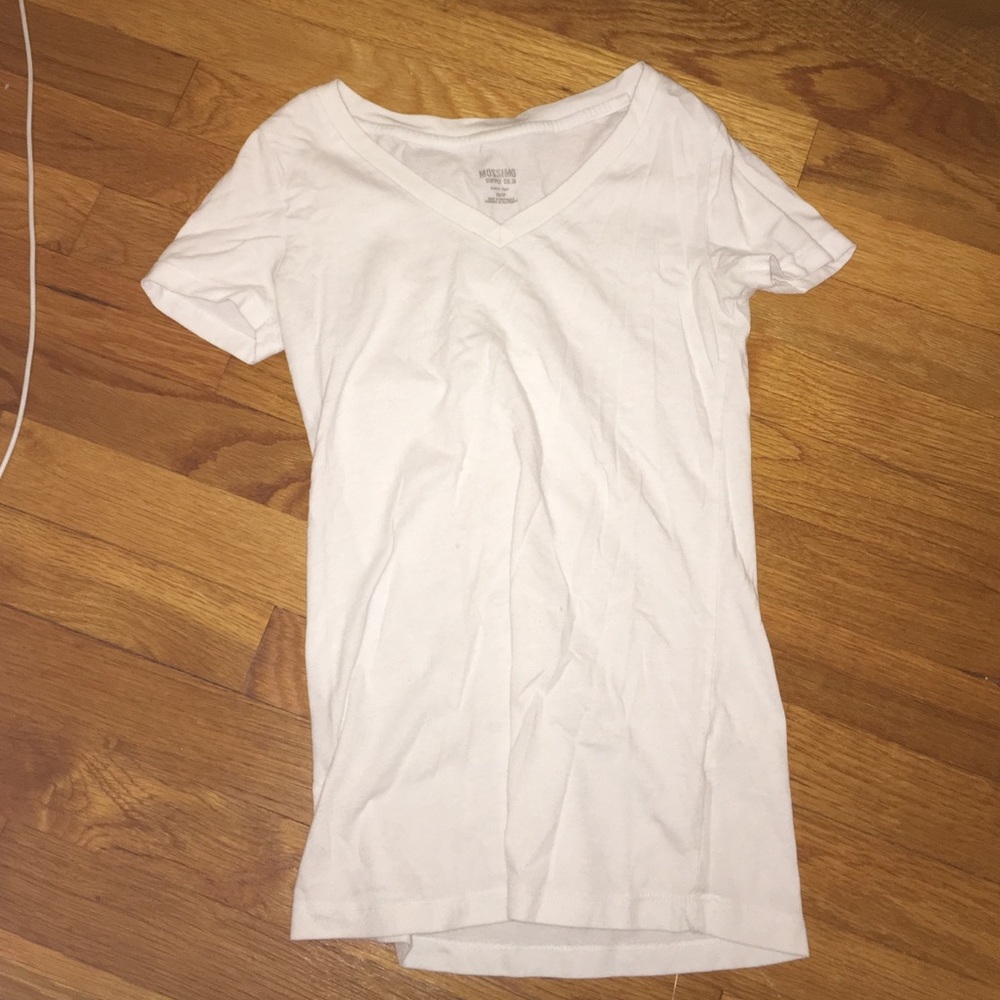 White V Neck T Shirt