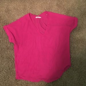 Francesca's  Pink loose v-neck