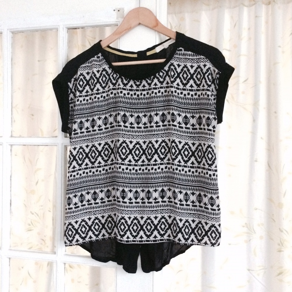 Black and white blouse