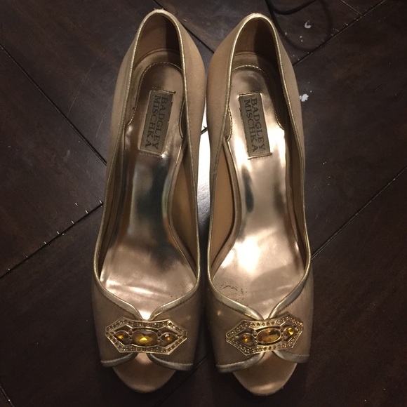 FINAL SALE:  Badgley Mischka Jeweled Peep Toes - Picture 4 of 4
