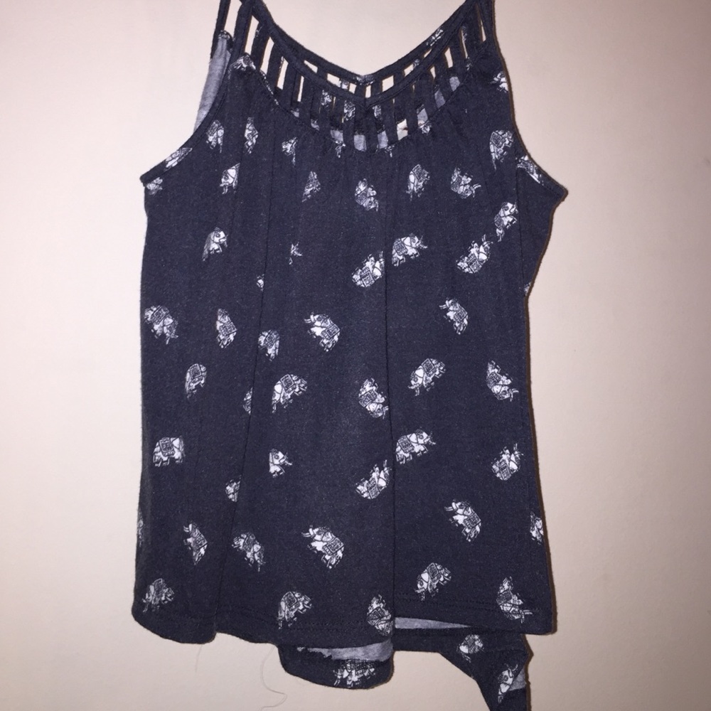 Navy Elephant Tank Top