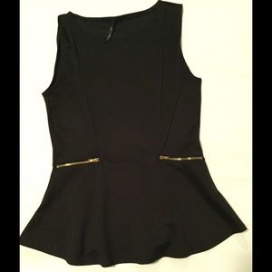 Black peplum shirt