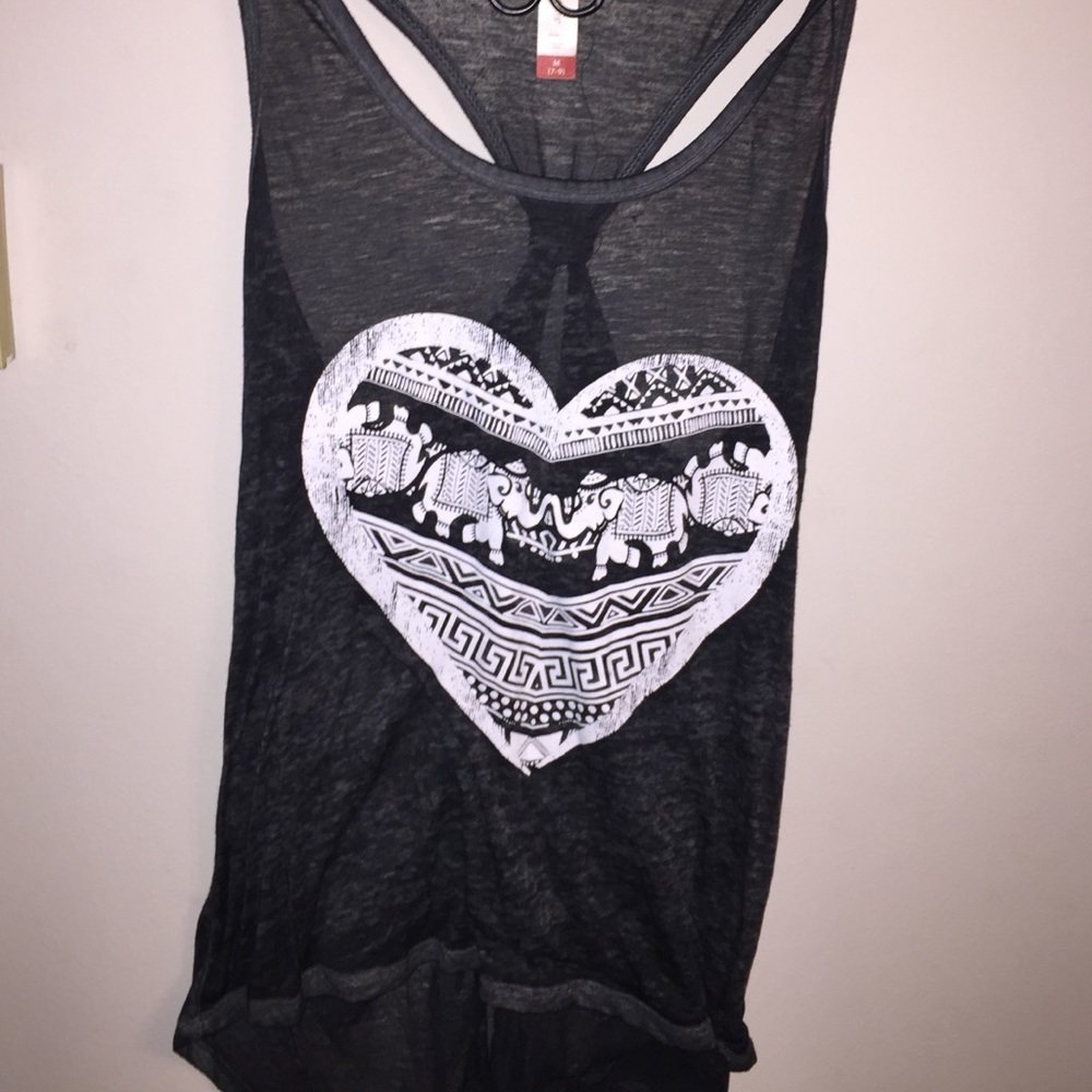 Heart Elephant patterned Tank