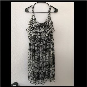Black and grey strap patterned dress