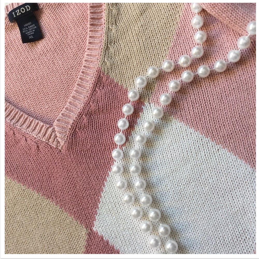 ❌SOLD❌Vintage Pretty in Pink Pink Argyle - Picture 2 of 2