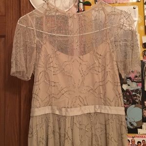 Needle & Thread Geometric Beaded Tulle Dress