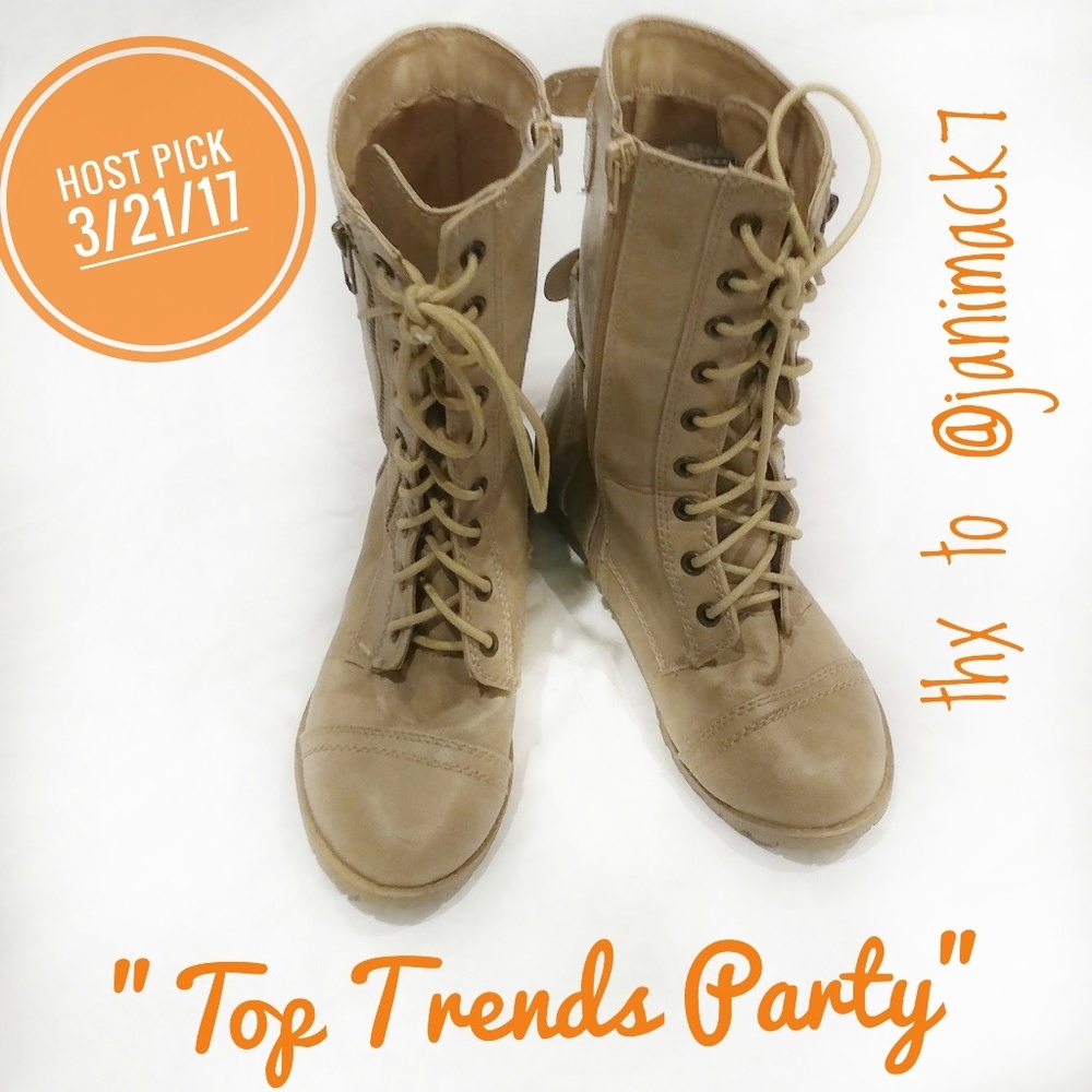 Hpx2soda Camel Colored Combat Boots - image 2