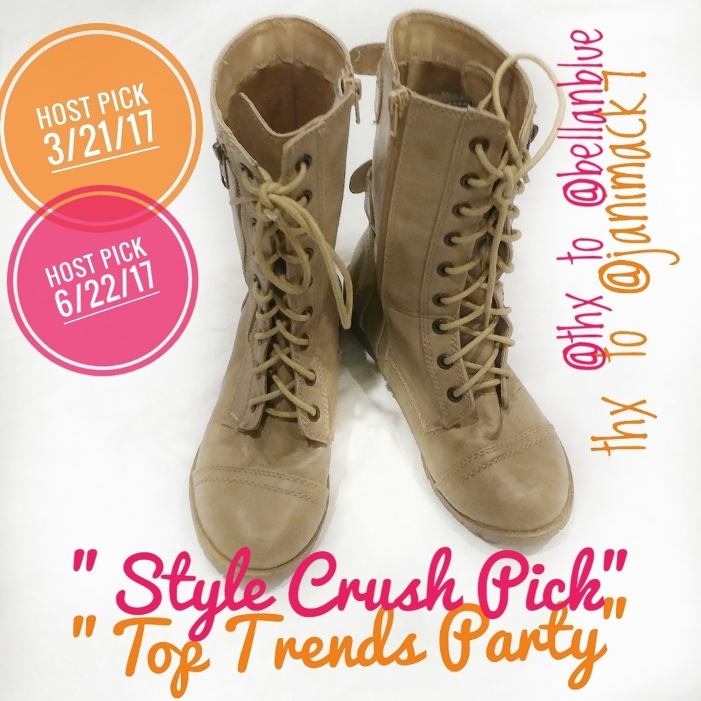 Hpx2soda Camel Colored Combat Boots - image 1