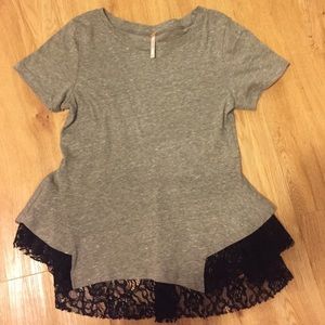 Free People Lace Peplum Top