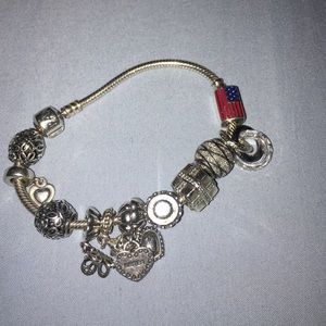 Pandora bracelet with charms! Super cute