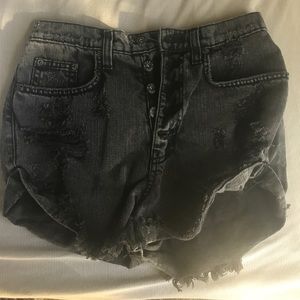Carmar denim black high waisted shorts