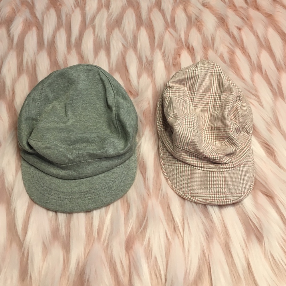 Pink and grey hats