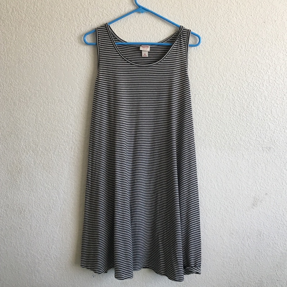 Black and white striped dress