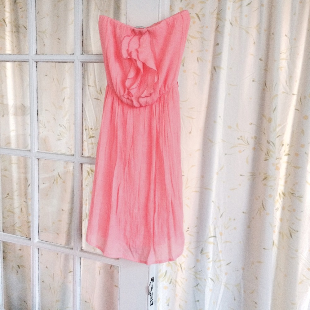 Strapless coral dress - like new