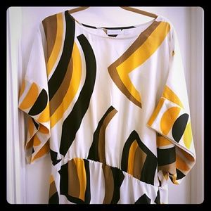 Awesome flowy dress Yellow Black and White