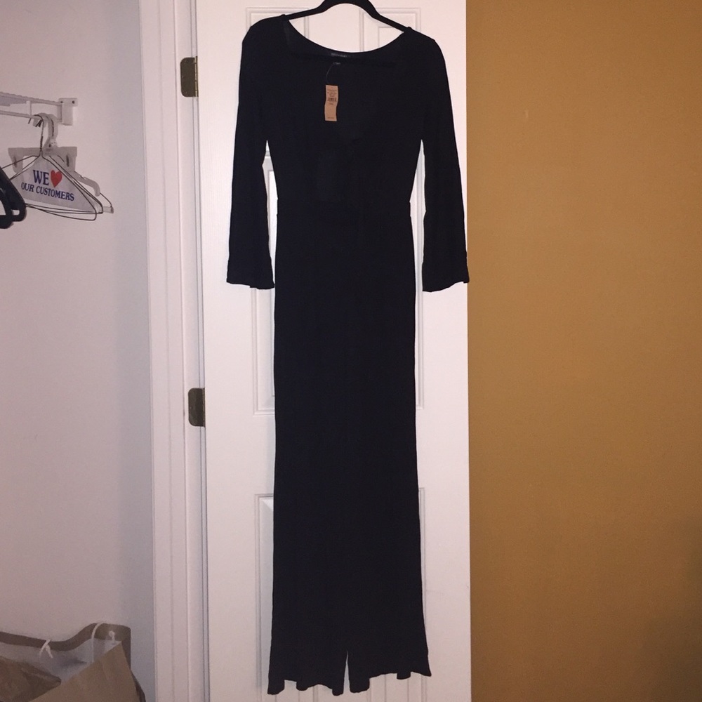 XS BLACK TIE FRONT JUMPSUIT