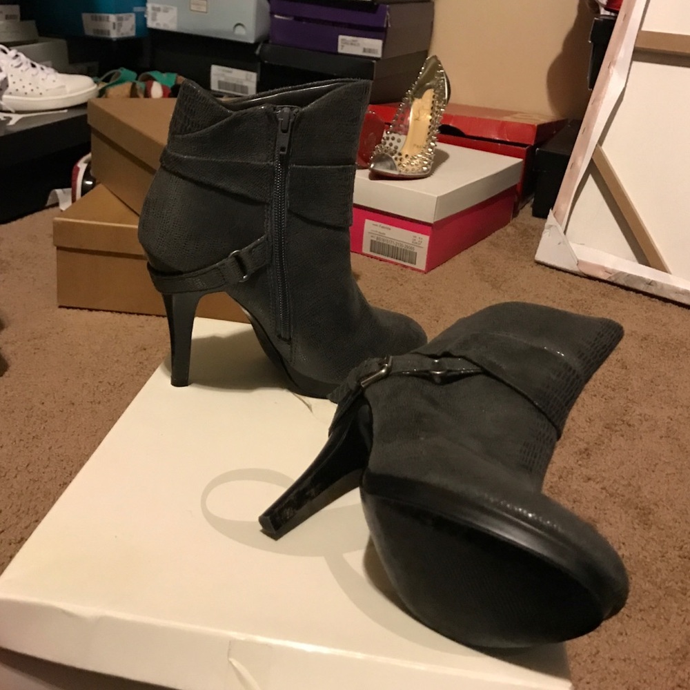 Gray booties