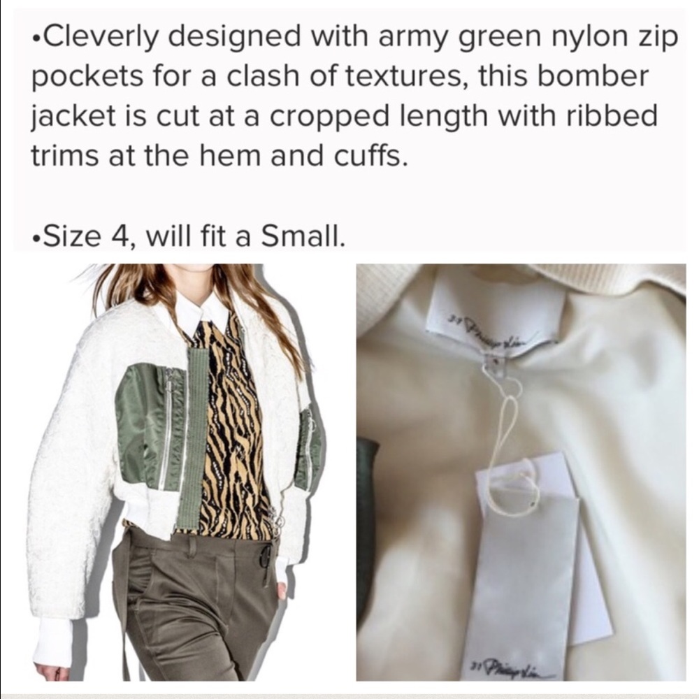 NWT 3.1 PHILLIP LIM BOMBER JACKET - Picture 6 of 6