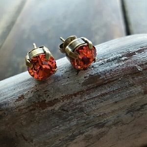 Padparadscha (coral) Swarovski Stud Earrings
