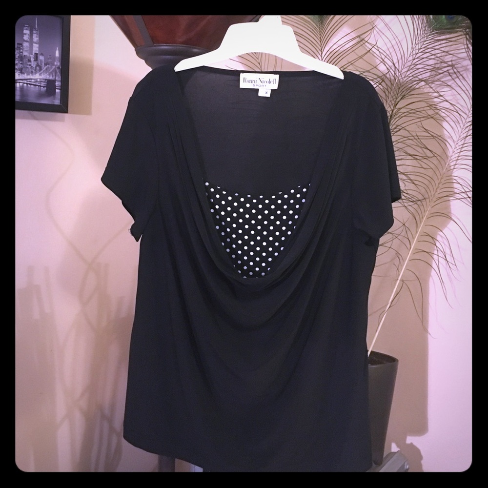 Black and Polka-dot Top