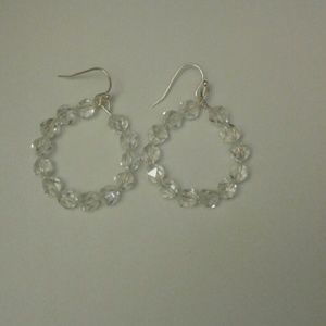 Clear white crystal earrings
