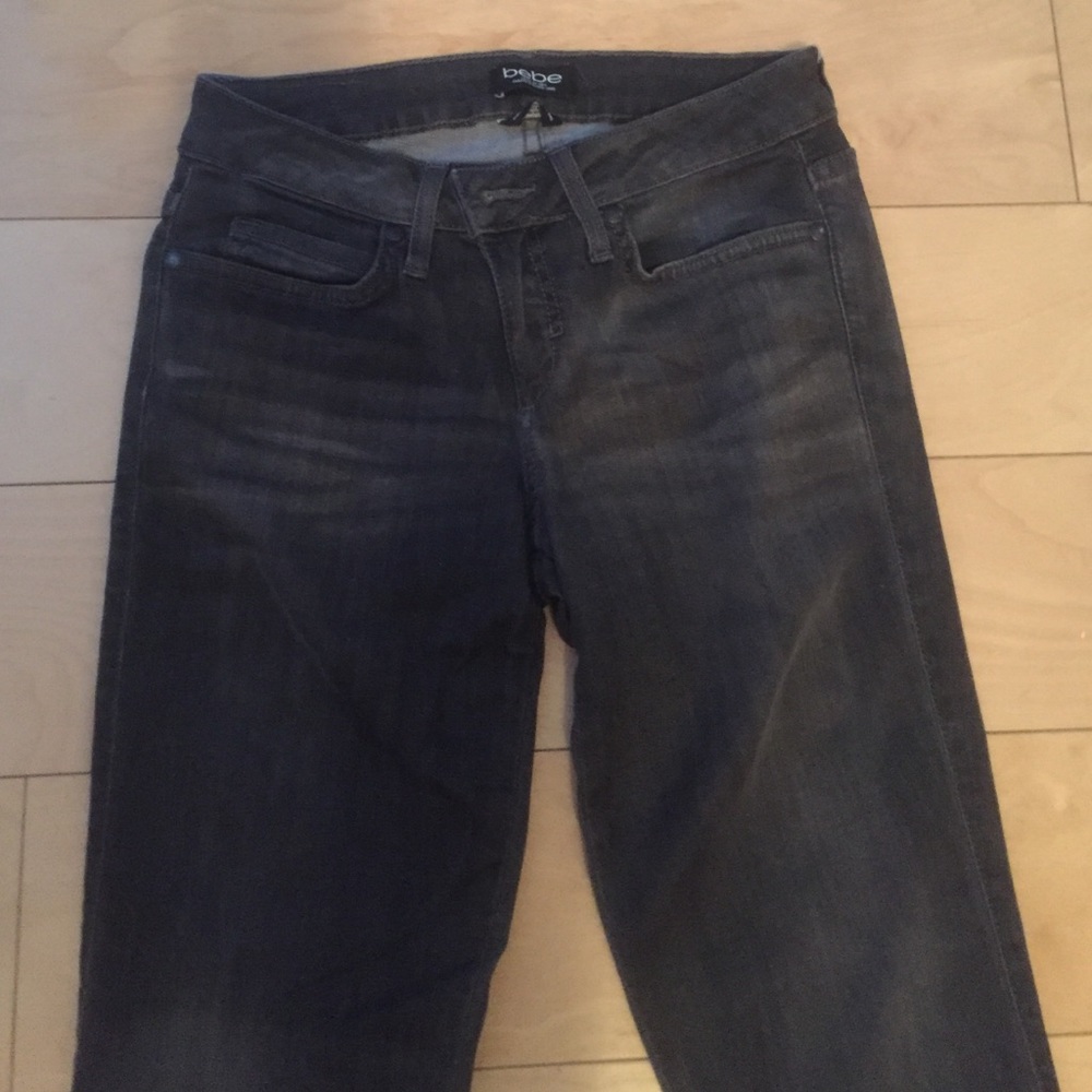 Charcoal colored Bebe skinny Jeans