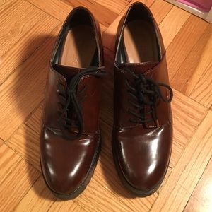 Zara Brown Vintage Style Short Heeled Boots Size39