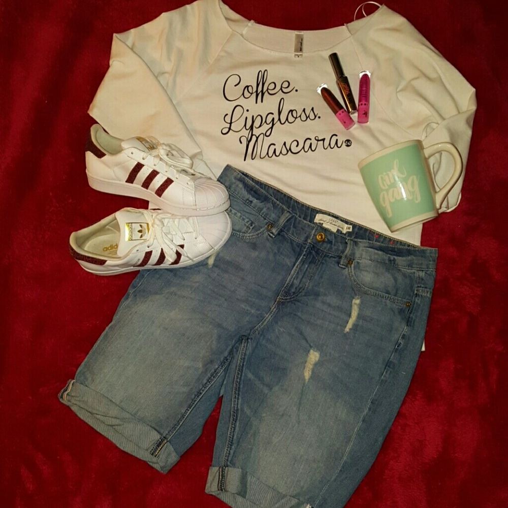 JEAN long shorts distressed