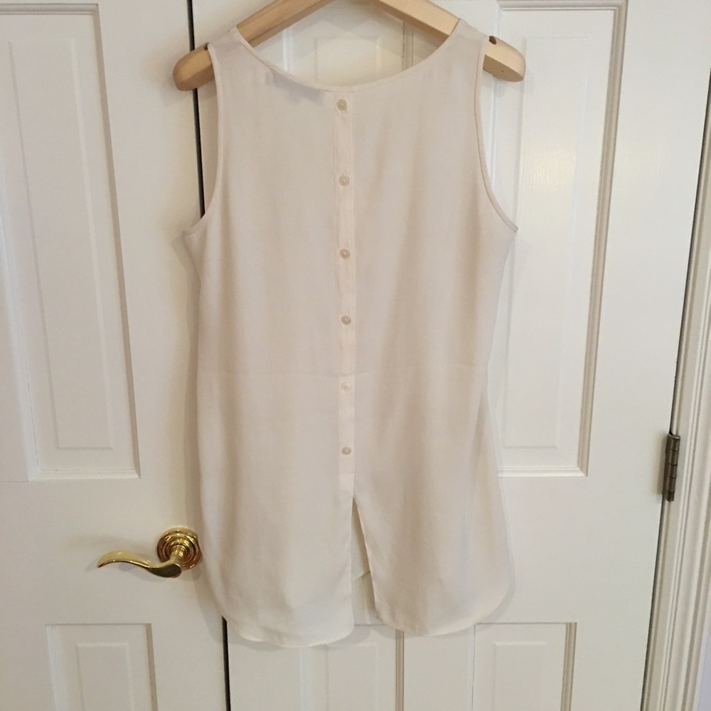 Ann Taylor LOFT off-white long blouse