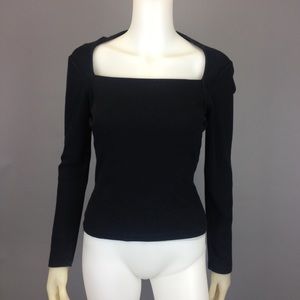 Express Black Long Sleeve Square Neckline Size XS