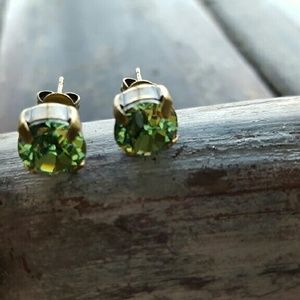 Green 8mm Swarovski Crystal Stud Earrings