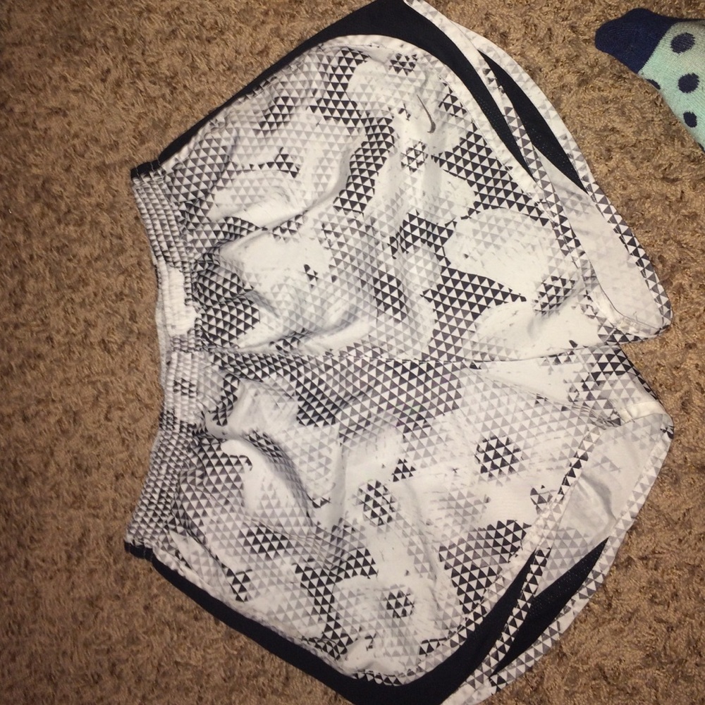 Black and white dri fit shorts